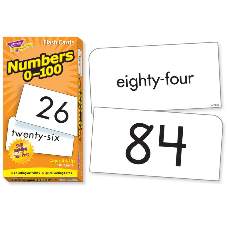 Trend Enterprises: Numbers 0-100 Skill Drill Flash Cards, Numerals and Number Words, Exciting Way for Everyone to Learn, Great for Skill Building and Test Prep, 101 Cards Included, Ages 4 and Up - Image 2